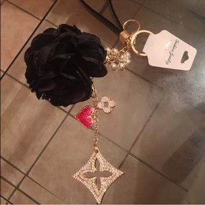 Beautiful clover and heart Keychain charm